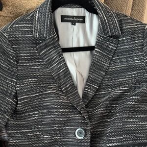 Nanette Lepore Black and White Striped Blazer